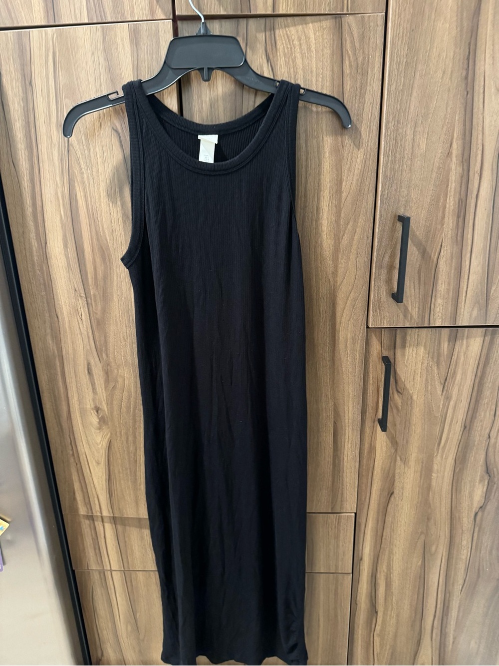 Classic Black Ribbed Tank Dress - Women